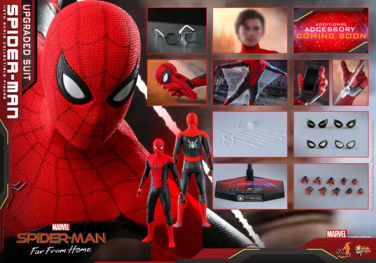 HOTTOYS 1/6 Spider-Man: Far From Home Upgraded Red and Black Suit Figure MMS542