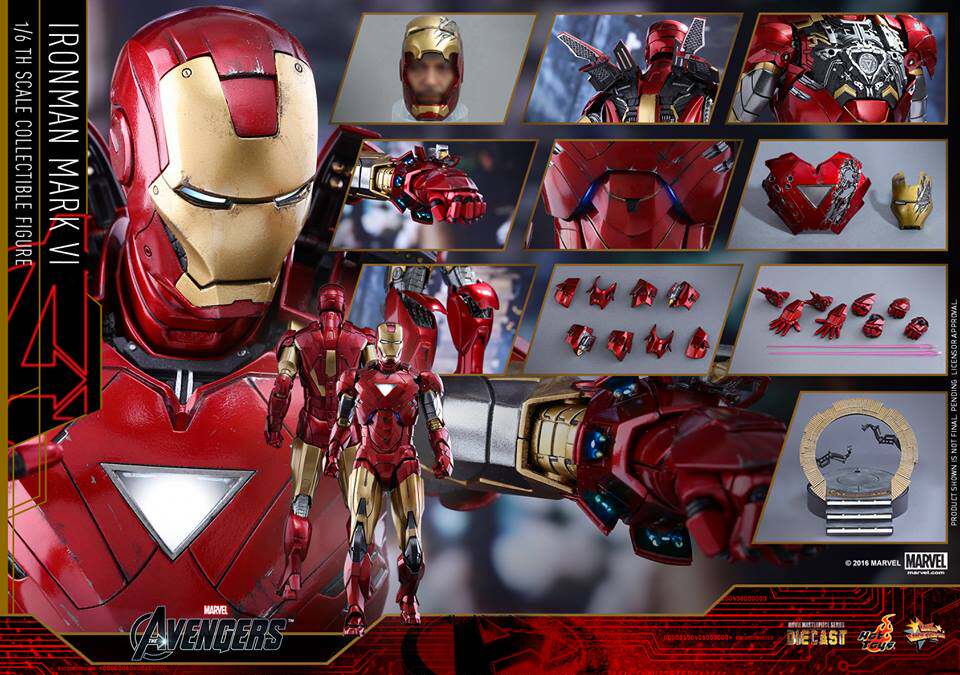 HotToys HT MMS378D17 1/6 Legierung Druckguss Iron Man MK6 Donny Tony Actionfigur
