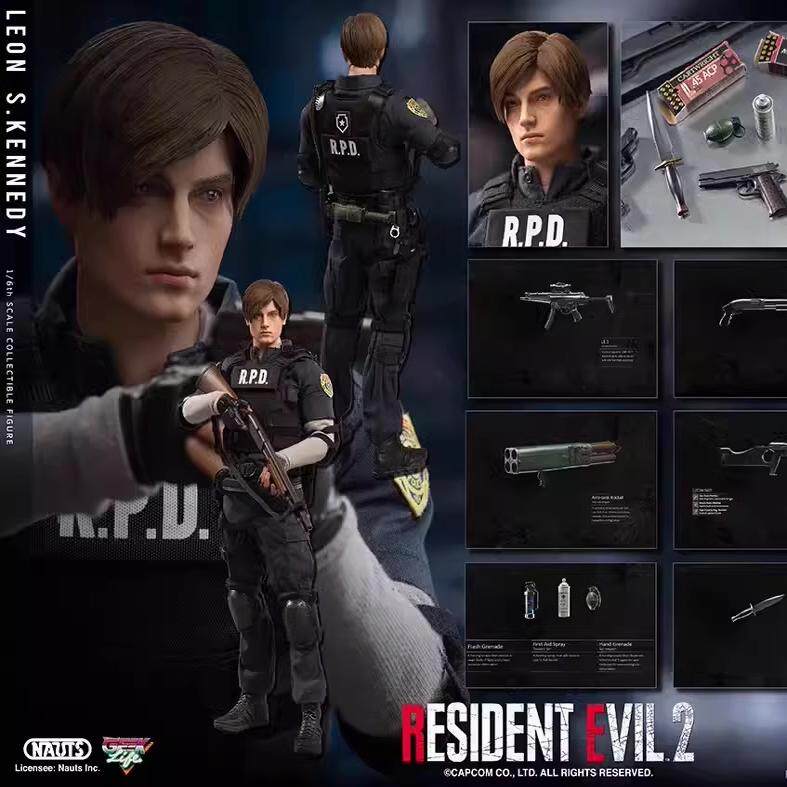 DAMTOYS DMS030 Resident Evil 2: Leon – Sammlerfigur im Maßstab 1:6 (Remake Version)