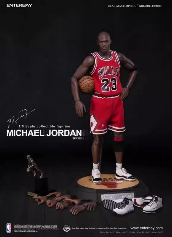 Enterbay EB Michael Jordan #23 – Rotes, schwarzes und weißes Trikot – Actionfigur im Maßstab 1:6