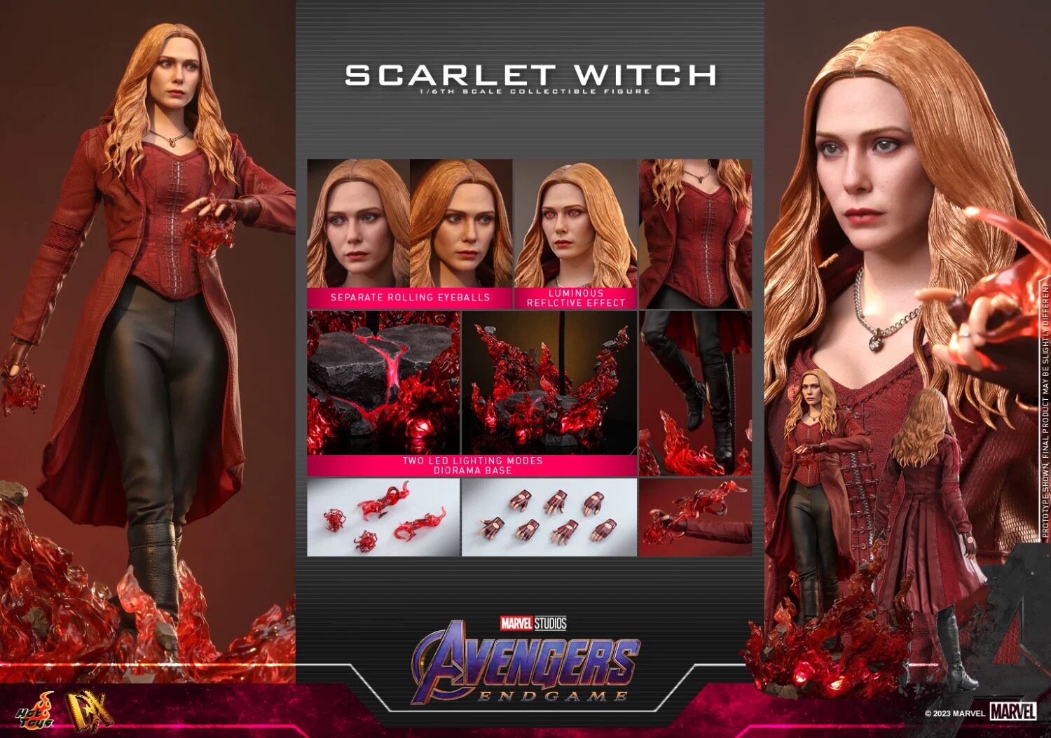 HT 1/6 Actionfigur Avengers Endgame Scarlet Witch Gel-Haar-Version DX35 Actionfigur