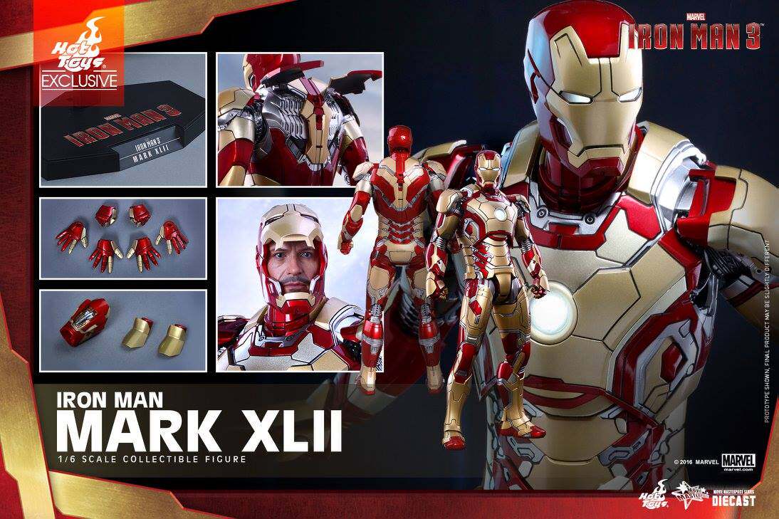 HT 1/6 Die-Cast Alloy Iron Man MK42 Shanghai Disney Eröffnungs-Sonderedition bewegliche Figur