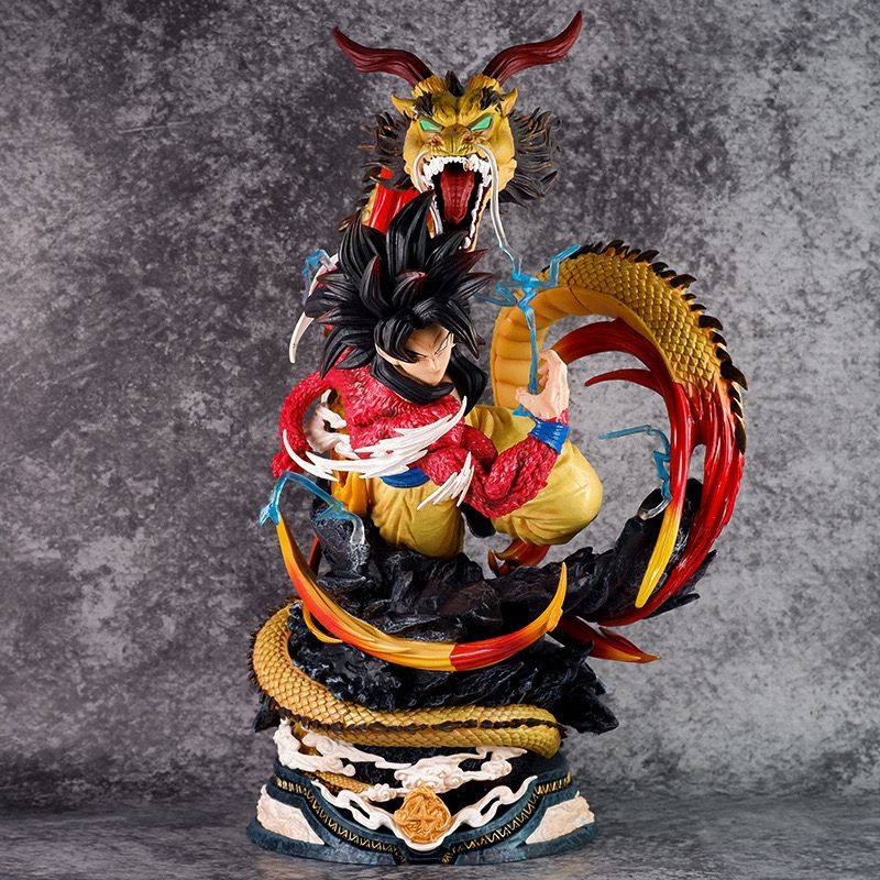 45cm Anime Dragon Ball LS Super Saiyan 4 Dragon Fist Goku Action Figure Statue Collection Model Toy Gift
