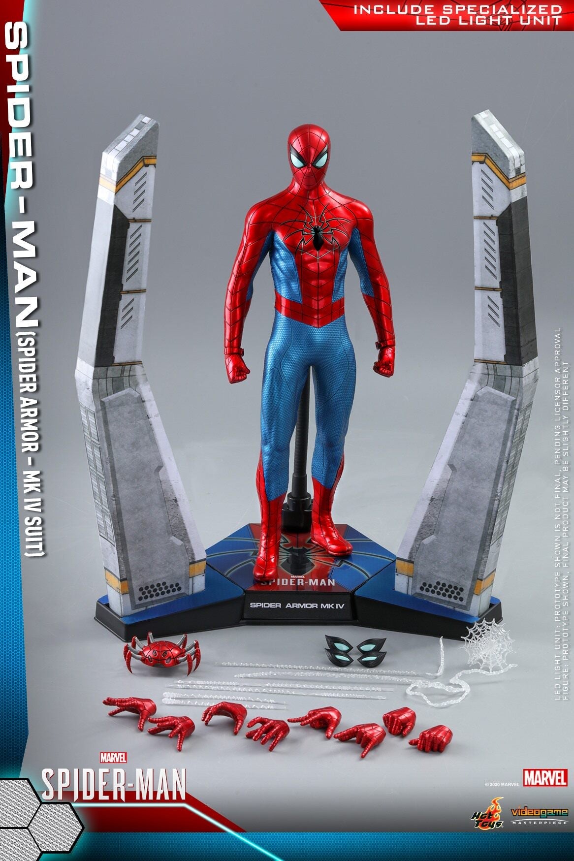 HT 1/6 VGM43 Marvel Spider-Man Steel Armor Suit MK4 Action Figure