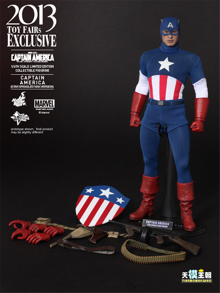 HOTTOYS HT 1/6 MMS205 Captain America Kostüm-Version 2013 Event Exclusive Bewegliche Figur