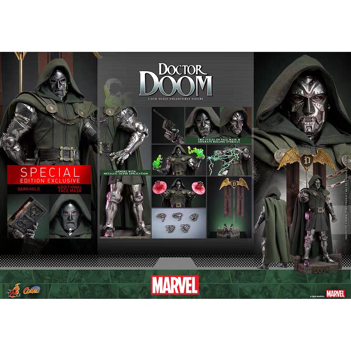 HotToys 1/6 CMS022B Marvel Comics Doctor Doom Regular Edition Actionfigur