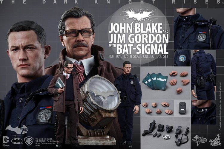 HotToys HT MMS275 Batman The Dark Knight Black Gordon Bat Searchlight Set Actionfigur