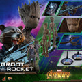 North American version HotToys 1/6 Avengers Groot Rocket Raccoon MMS476 MMS475 Actionfigur