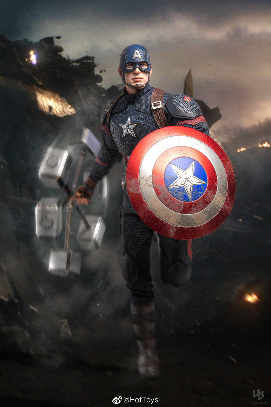 HOTTOYS HT 1/6 Avengers: Endgame Captain America 7.0 Bewegliche Soldatenfigur MMS536