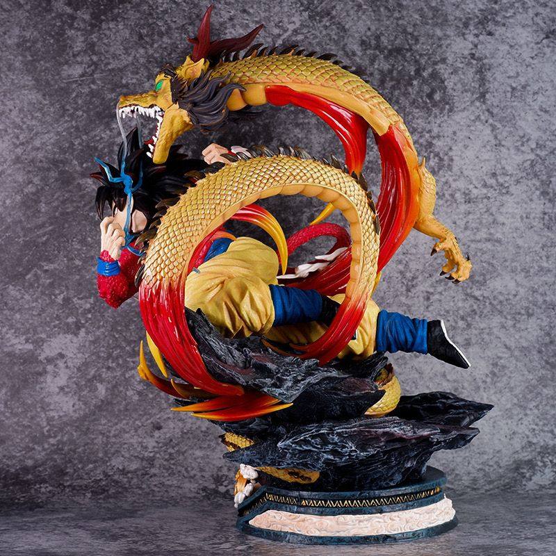 45cm Anime Dragon Ball LS Super Saiyan 4 Dragon Fist Goku Action Figure Statue Collection Model Toy Gift