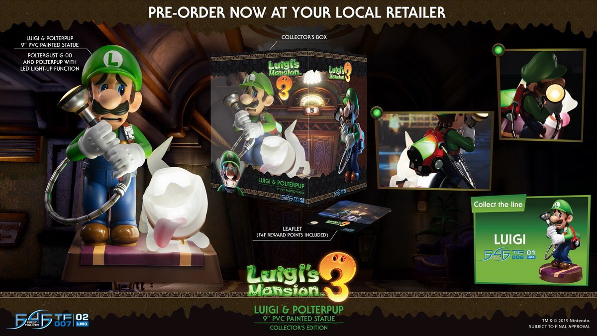 First 4 Figures 23 cm Luigi und Geisterhunde, Haunted House 3, Luigi's Mansion 3 Figuren, LM03CO