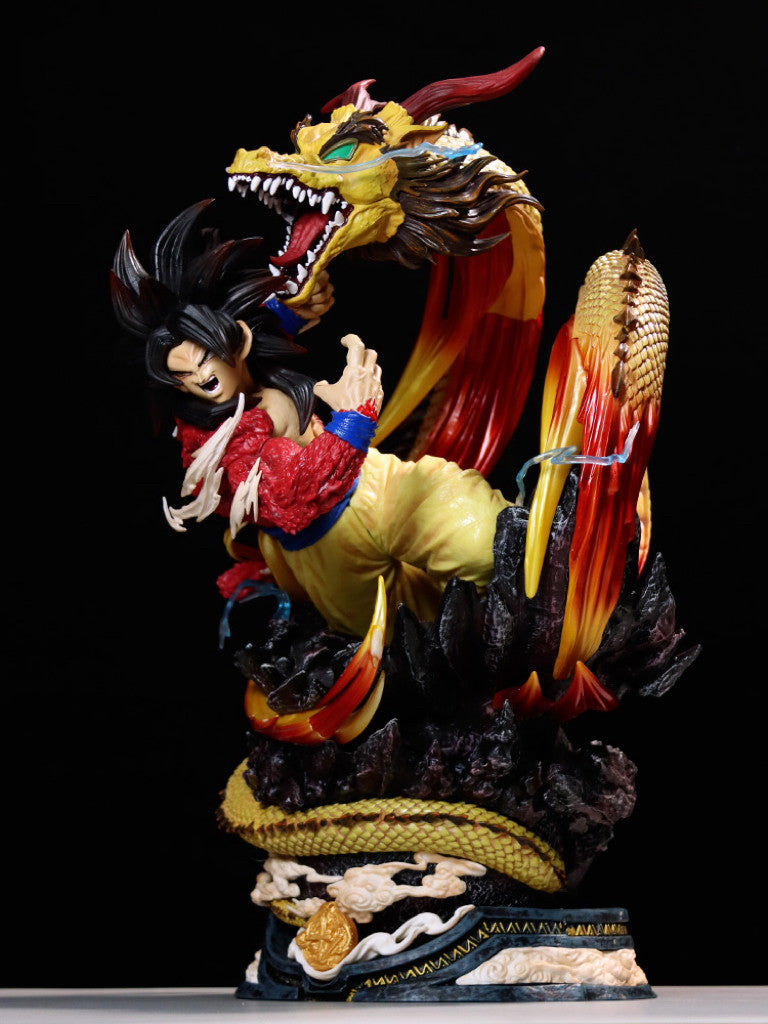 45cm Anime Dragon Ball LS Super Saiyan 4 Dragon Fist Goku Action Figure Statue Collection Model Toy Gift