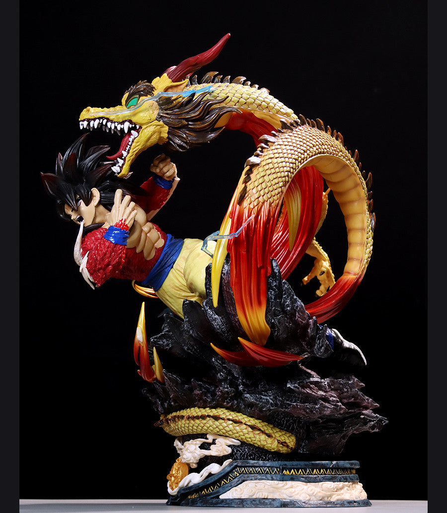45cm Anime Dragon Ball LS Super Saiyan 4 Dragon Fist Goku Action Figure Statue Collection Model Toy Gift