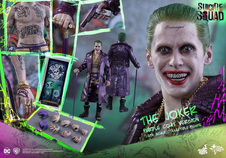 HT HOTTOYS X Suicide Squad 1/6 Joker Leto Purple Coat Version MMS382 Actionfigur