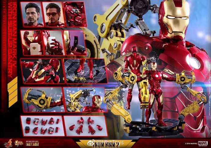 HOTTOYS HT 1/6 MMS462D22 alloy die-cast Iron Man 2 MK4 disassembly armor platform movable figure