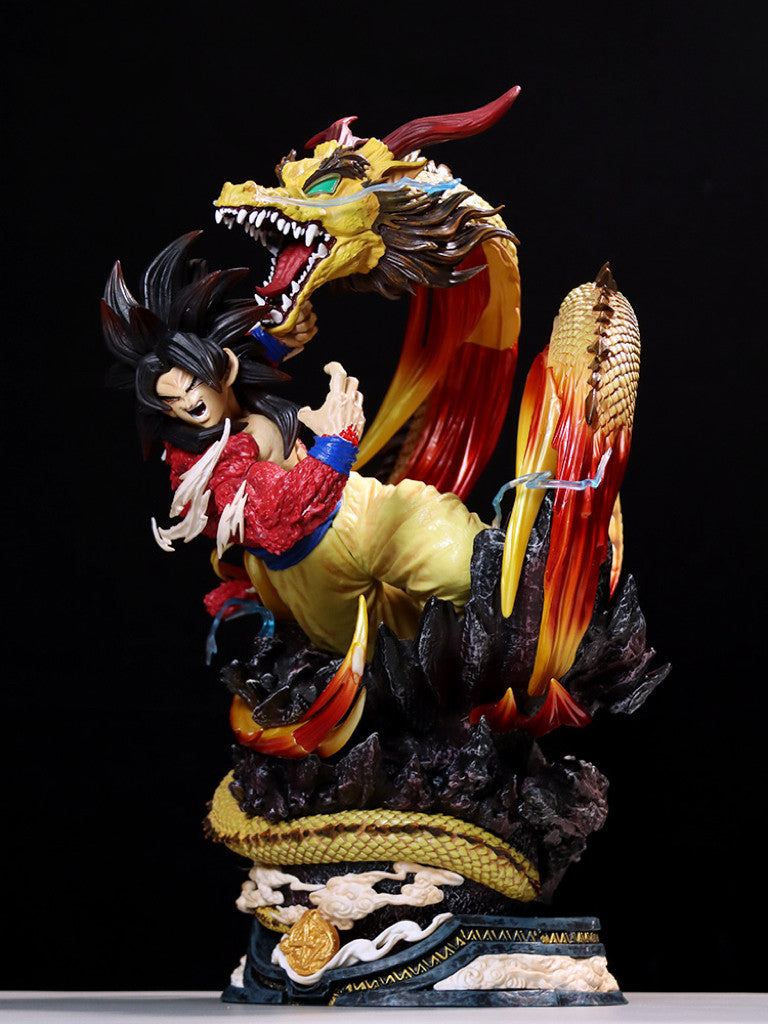 45cm Anime Dragon Ball LS Super Saiyan 4 Dragon Fist Goku Action Figure Statue Collection Model Toy Gift