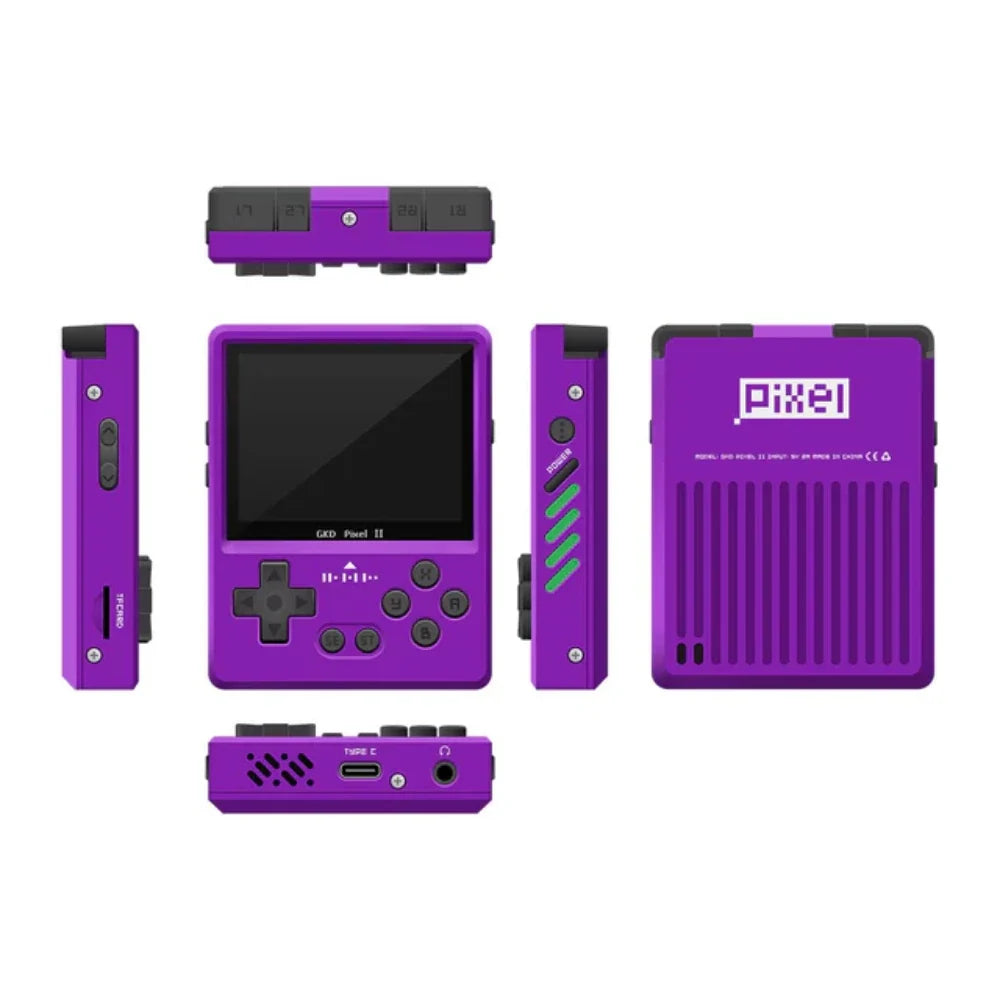 5000+ Games 2025 GKD Pixel 2 Metal Handheld Game Console 2.4" IPS 640x480 Retro PSP PSone 64GB CNC Portable Birthday Gift