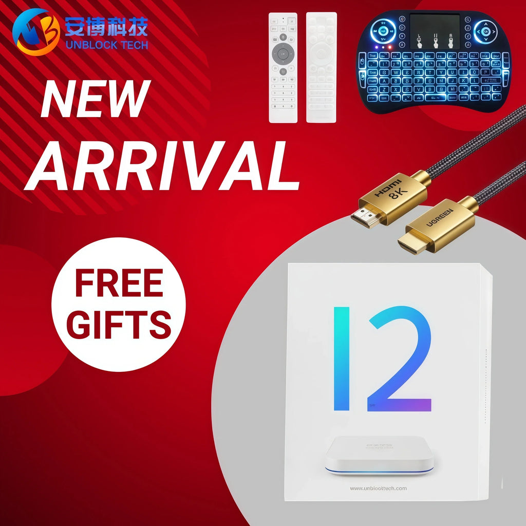 [Genuine]2025 NEW ARRIVAL UBOX12 Unblock TV Box best Android box vs ubox 11 evpad 11p hot in Korea Japan USA  Canada UK AU