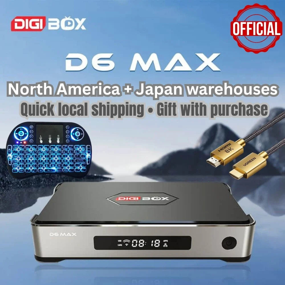 [Genuine] DIGIBOX D6 MAX Android TV Box Hot Sell in Japan,USA, Compatible Upgraded from D3 PLUS, Similar to EVPAD 11P Function