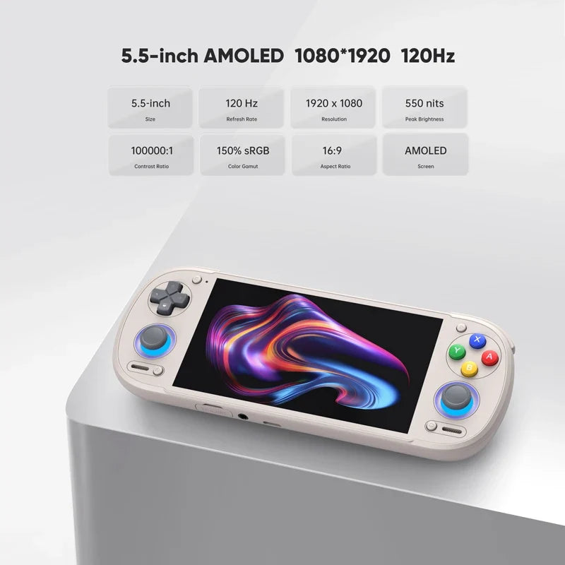 In Stock Retroid Pocket 6 Handheld Android Gaming Console 8Gen2 5.5 Inch 120Hz AMOLED Screen WiFi7 Bluetooth5.3 6000mAh Battery