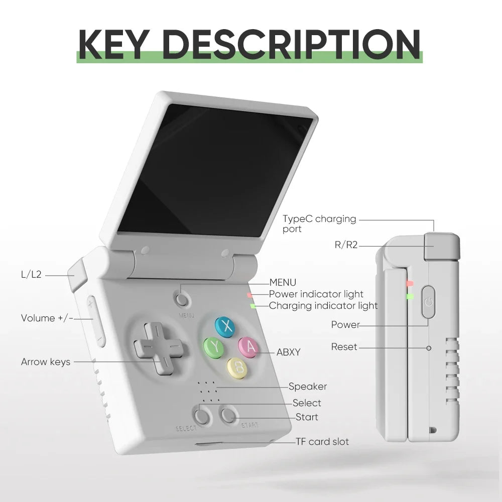MIYOO Mini Flip Retro Handheld Game Console 2.8''IPS Screen Portable Video Game Consoles Classic Gaming Players Nostalgic Gift