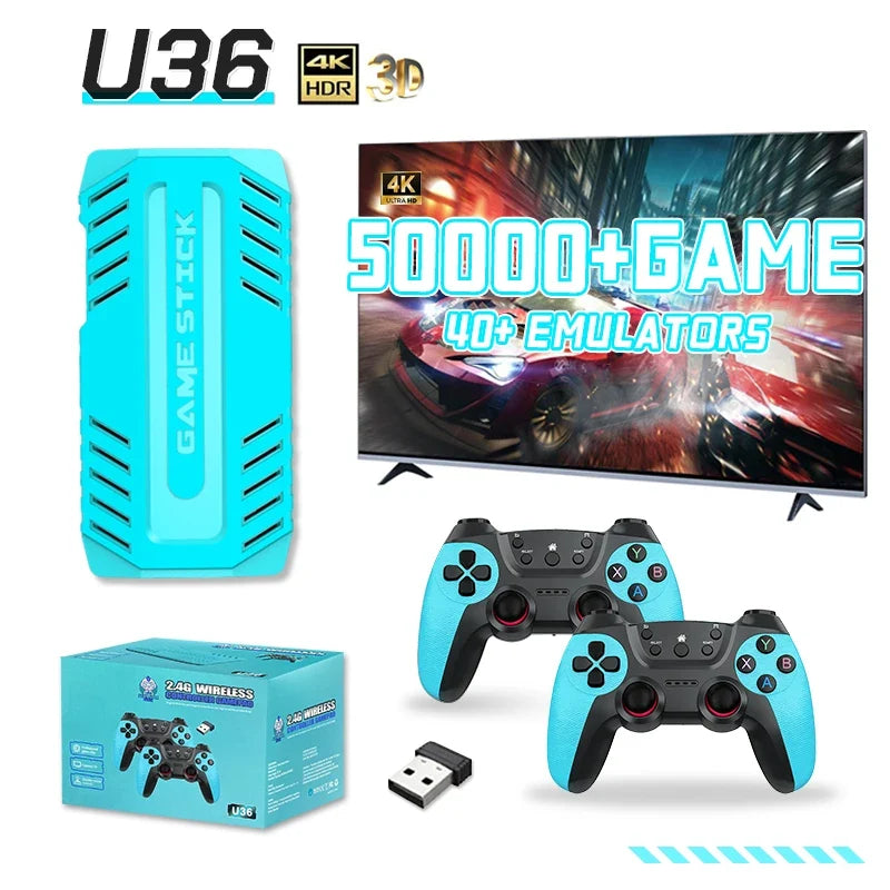 U36 128GB Wireless Gamepad S905 Retro Gaming Console Pre-loaded with 50,000+ Games HDMI Supports 40+ Classic Emulators For PS1