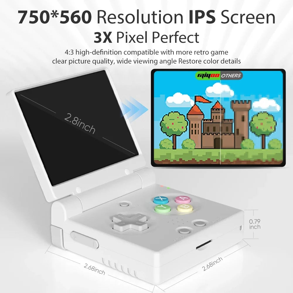 MIYOO Mini Flip Retro Handheld Game Console 2.8''IPS Screen Portable Video Game Consoles Classic Gaming Players Nostalgic Gift