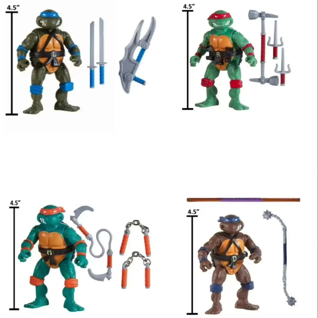 Teenage Mutant Ninja Turtles:4.7244 inches Remastered Leonardo Raphael  Michelangelo Donatello Action Figure  by Playmates Toys