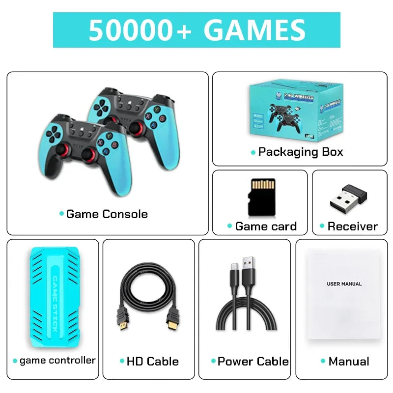 U36 128GB Wireless Gamepad S905 Retro Gaming Console Pre-loaded with 50,000+ Games HDMI Supports 40+ Classic Emulators For PS1