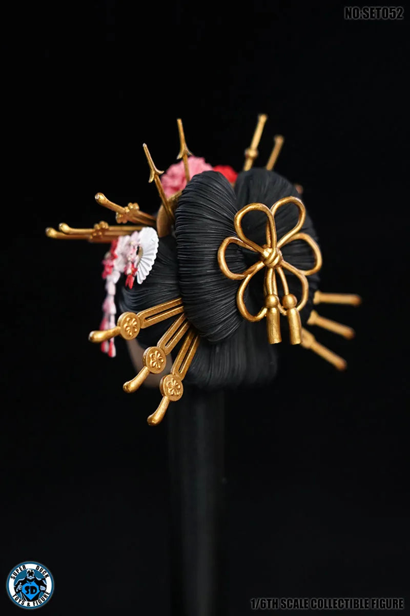 In Stock SET052 1/6 Japanese Geisha Oiran Japanese Sengoku Head Sculpt Kimono Costume Clothes Set Model for 12'' Body