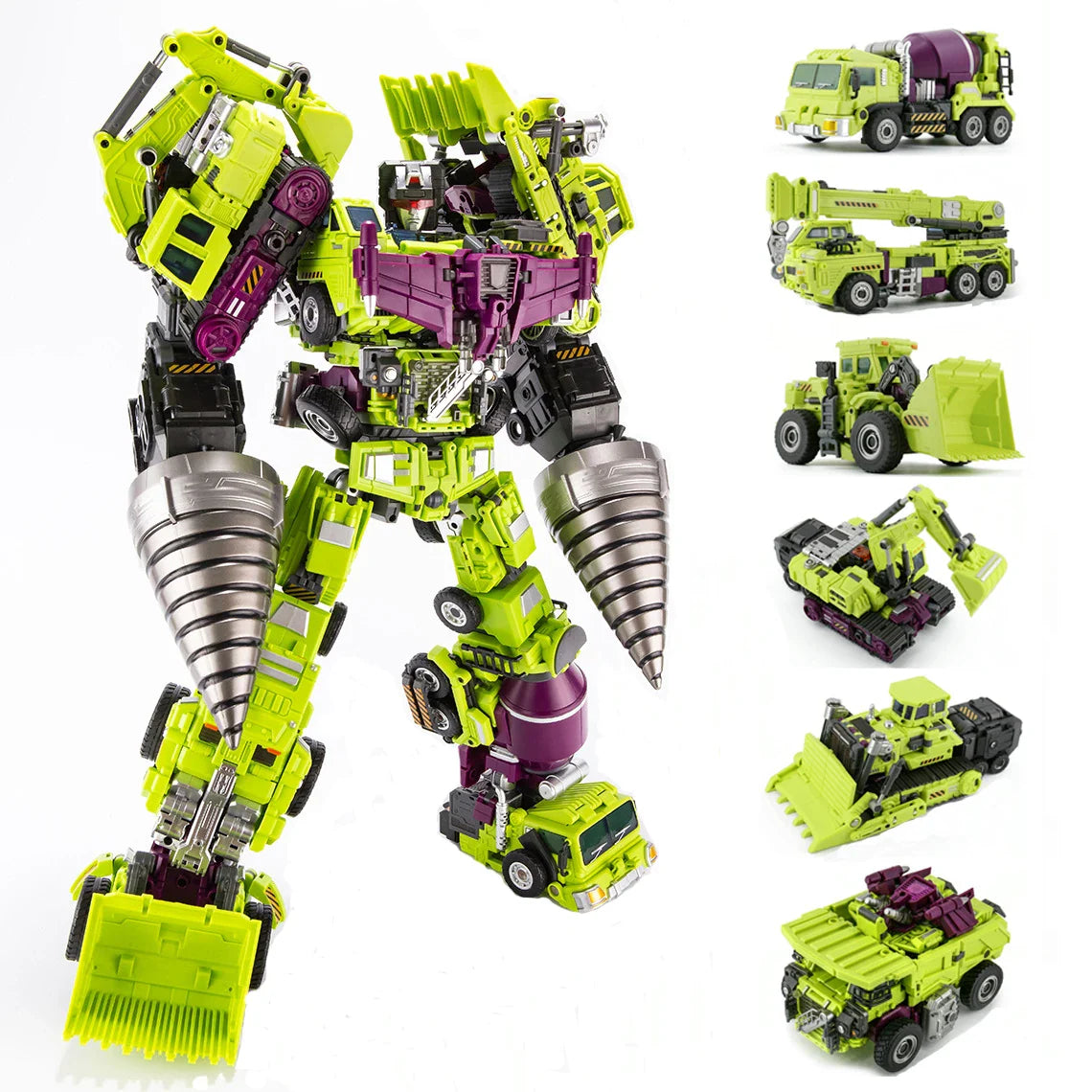 Jinbao GT Devastator Transformation G1 Oversize 6-in-1 Bonecrusher Scrapper Hauler Mixmaster Hook KO Actionfigur Roboter Spielzeug Geschenk