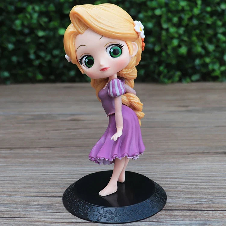 Q Posket Cute Big Eyes Rapunzel jenny Mermaid princess PVC Anime Dolls Collectible Q Version Model Toy birthday present