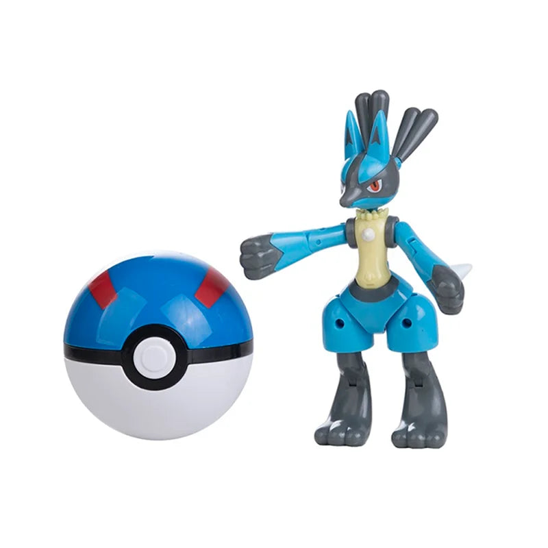 New Pokemon Figures Genuine Original Box Pikachu Charizard Greninja Pocket Monster Pokeball Action Deformation Model Toys Gift