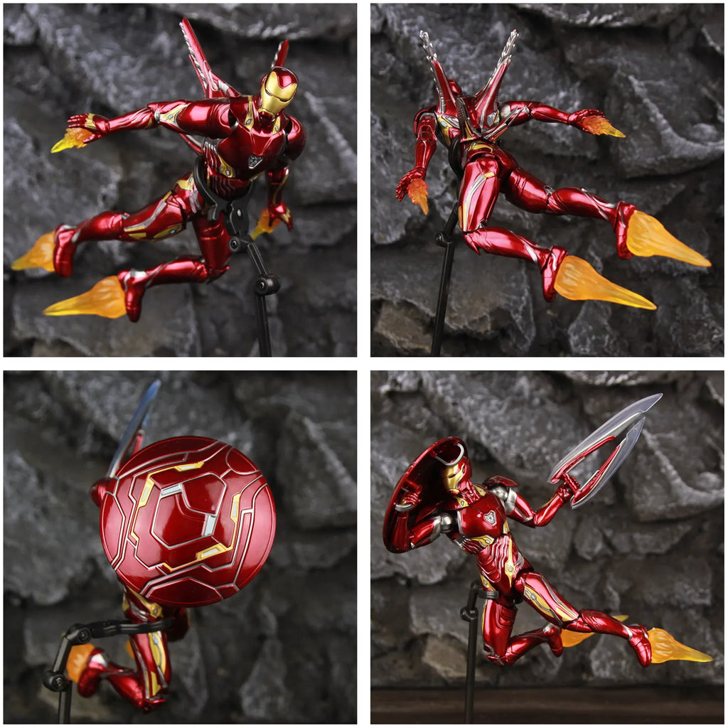 ZD Toys Deluxe Ironman Mark L 50 MK50 Nano Armor Weapons 7" Action Figure LED Light Platform Tony Stark Infinity War Model Doll