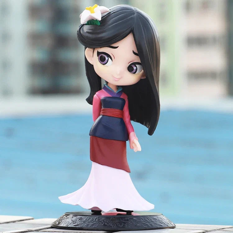 Q Posket Cute Big Eyes Rapunzel jenny Mermaid princess PVC Anime Dolls Collectible Q Version Model Toy birthday present