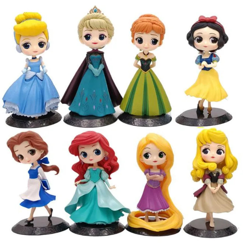 HOT 20+ Style Princess Q Posket Princess Snow Elsa & Anna clown PVC Anime Dolls Figures Collectible Model Kid Toys Gift