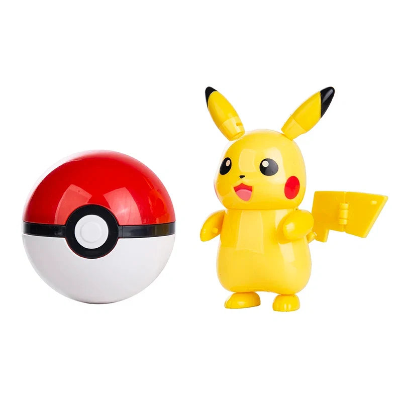 New Pokemon Figures Genuine Original Box Pikachu Charizard Greninja Pocket Monster Pokeball Action Deformation Model Toys Gift