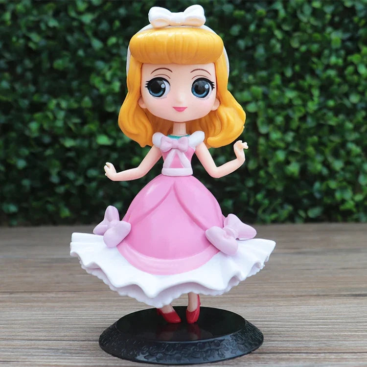 Q Posket Cute Big Eyes Rapunzel jenny Mermaid princess PVC Anime Dolls Collectible Q Version Model Toy birthday present