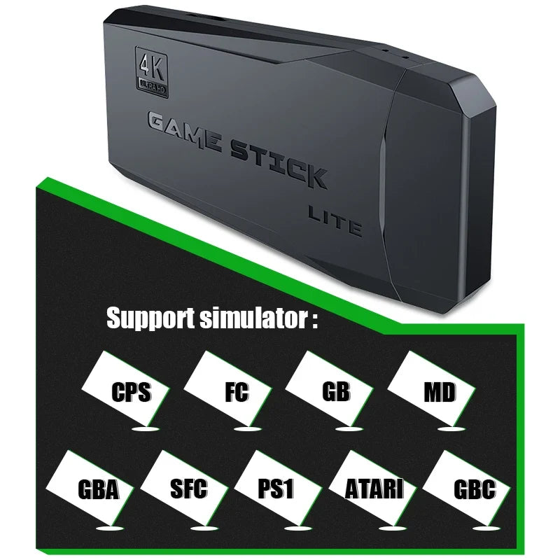 DATA FROG Retro Video Game Console 2.4G Wireless Console Game Stick 4k 20000 Games Portable Video Game Dendy Game Console for tv