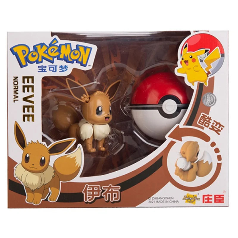 New Pokemon Figures Genuine Original Box Pikachu Charizard Greninja Pocket Monster Pokeball Action Deformation Model Toys Gift