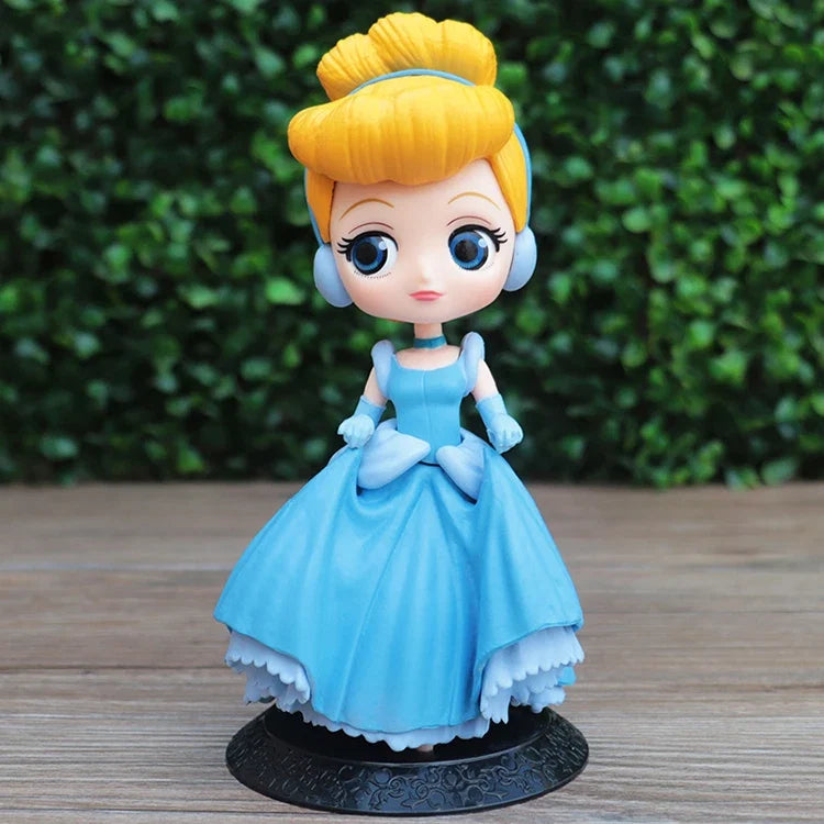 Q Posket Cute Big Eyes Rapunzel jenny Mermaid princess PVC Anime Dolls Collectible Q Version Model Toy birthday present