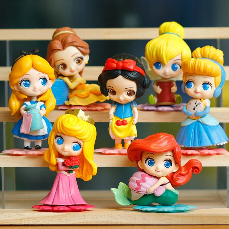14 style Princess Q Posket  Mermaid Tinker Bell Cinderella Action Figures PVC Model Dolls decor birthday party Kids Toy