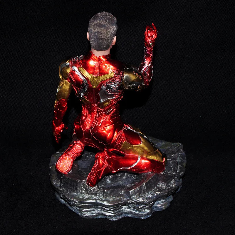 Marvel Avengers Endgame Final Battle Resin Statue Ironman GK Super Hero Iron Man MK85 Kneeling&Snapping Fingers 16cm