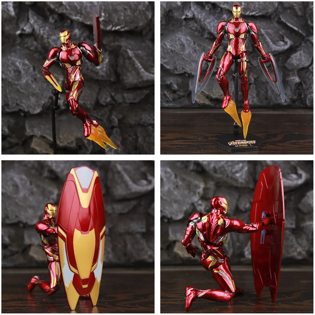 ZD Toys Deluxe Ironman Mark L 50 MK50 Nano Armor Weapons 7" Action Figure LED Light Platform Tony Stark Infinity War Model Doll