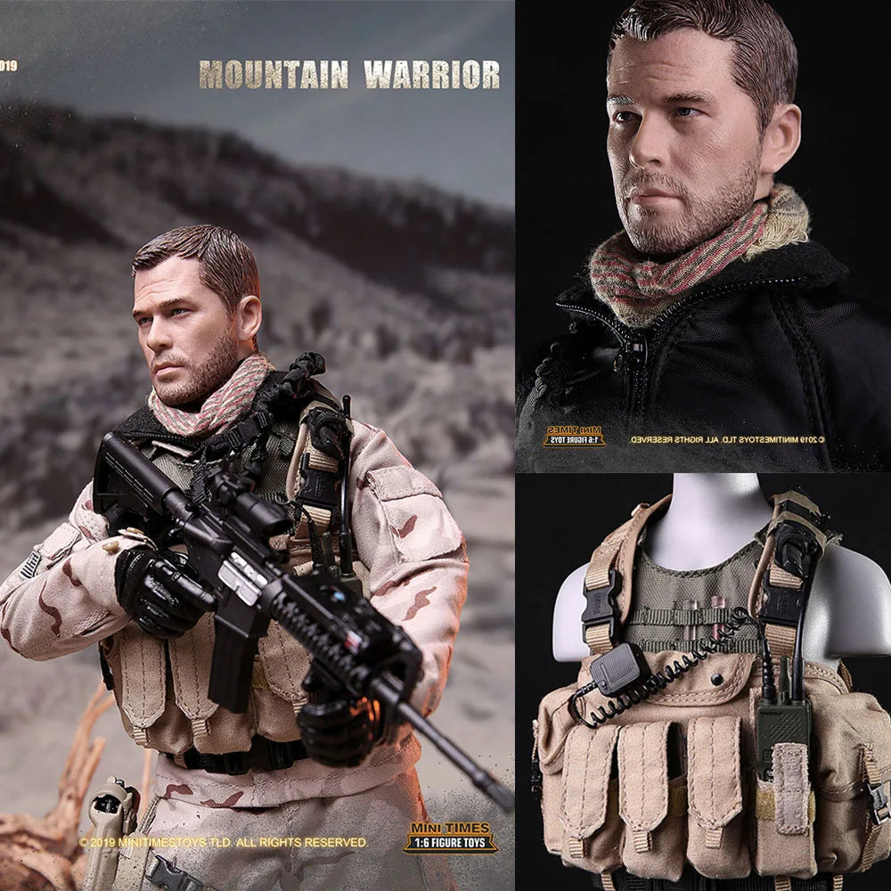 M019 1/6 Male Soldier Special Forces Commando Captain With Tactical Vest Hat Scarf Coat 12'' Action Figure Model Collection