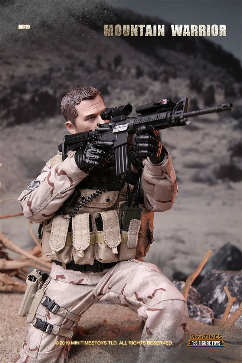 M019 1/6 Male Soldier Special Forces Commando Captain With Tactical Vest Hat Scarf Coat 12'' Action Figure Model Collection