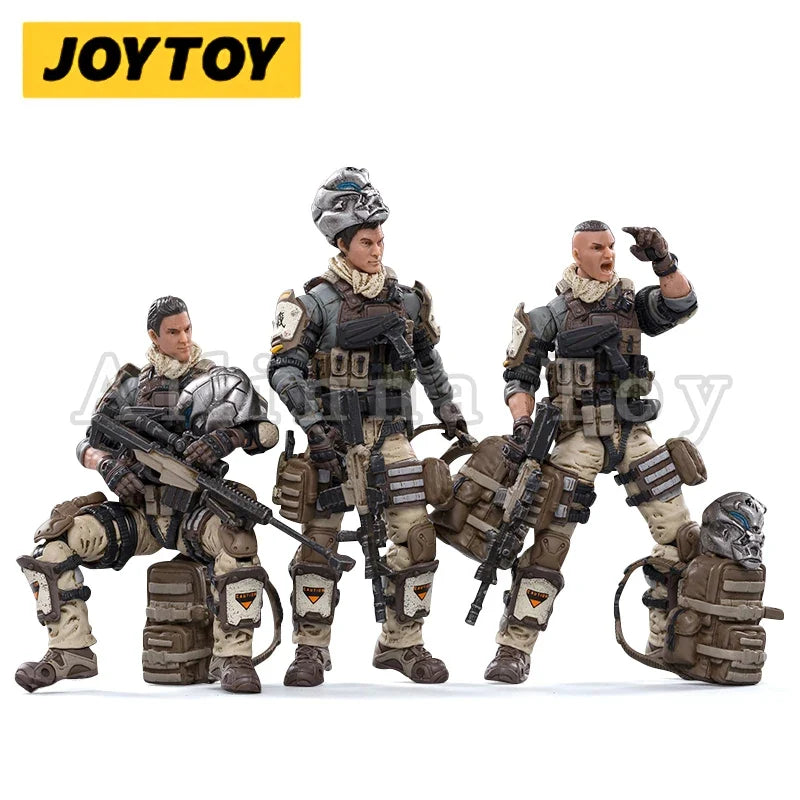 JOYTOY 1/18 3.75inches Action Figure (3PCS/SET) Desert Skull Field Squad Anime Collection Model Toy For Gif