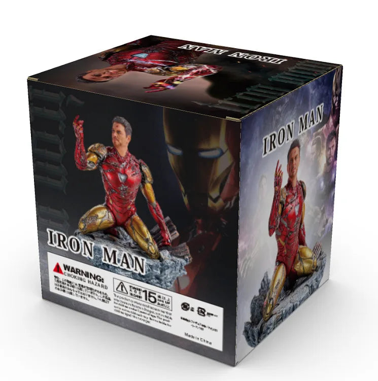 Marvel Avengers Endgame Final Battle Resin Statue Ironman GK Super Hero Iron Man MK85 Kneeling&Snapping Fingers 16cm