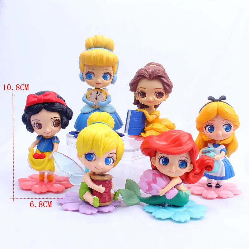14 style Princess Q Posket  Mermaid Tinker Bell Cinderella Action Figures PVC Model Dolls decor birthday party Kids Toy
