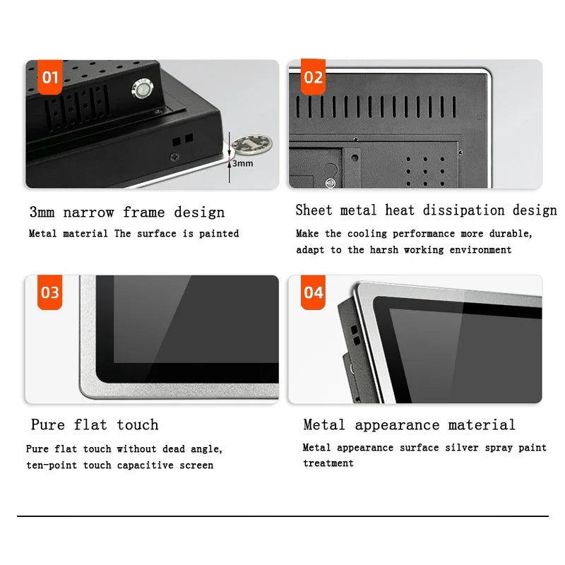 12" 10 15 17 Inch Industrial Panel All in One PC Mini Computer Capacitive Touch with Celeron J1900 RS232 Com Windows 7/10